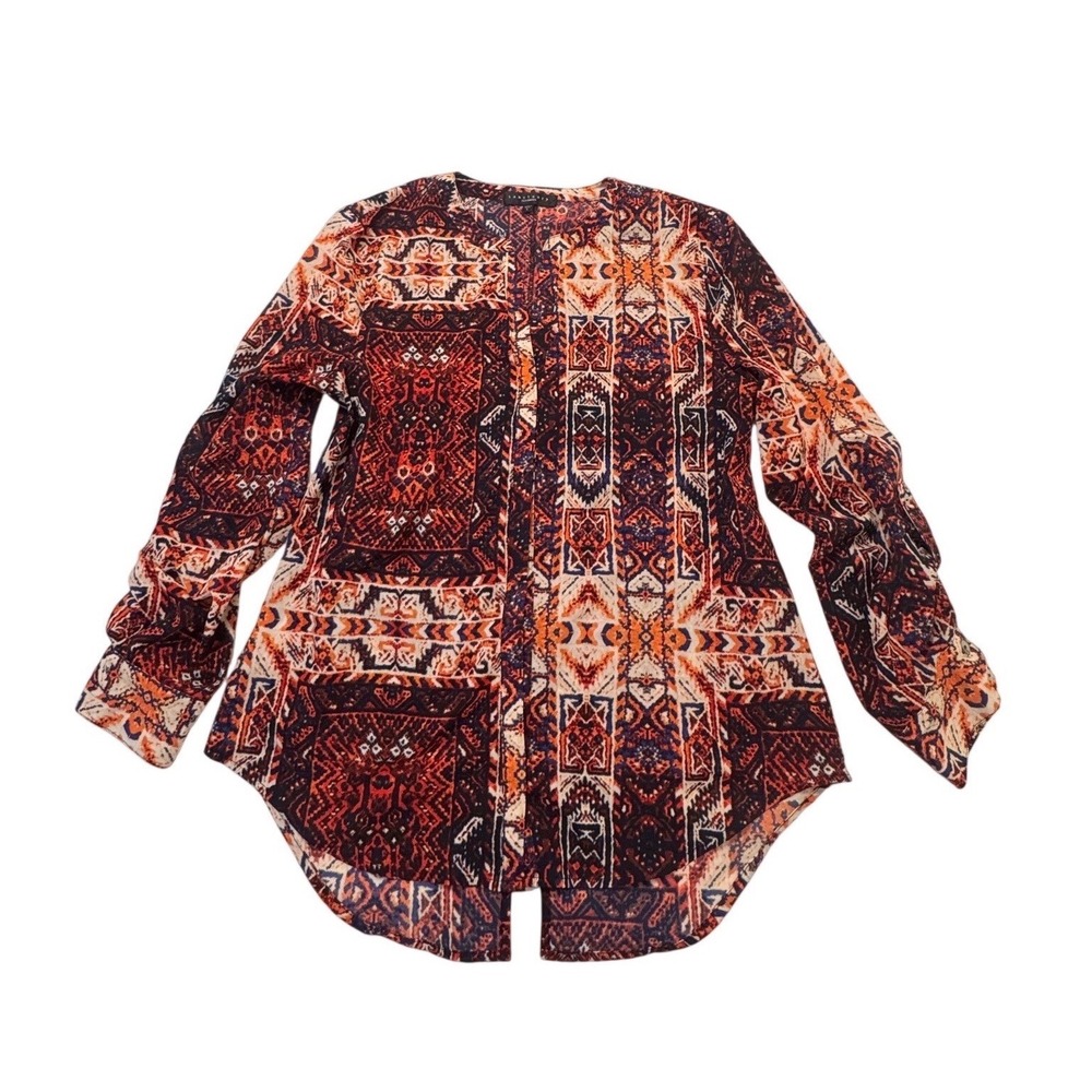 Sanctuary‎ Clothing Womens Large Boho Geometric Print Blouse Tribal Western